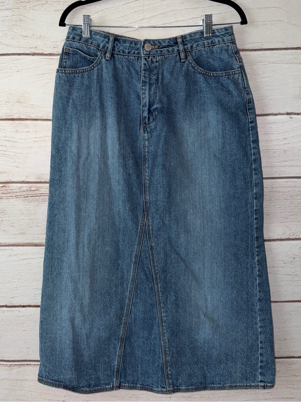 St. John's Bay Petite Denim Skirt - Light Blue Size 10P Office| Church|School